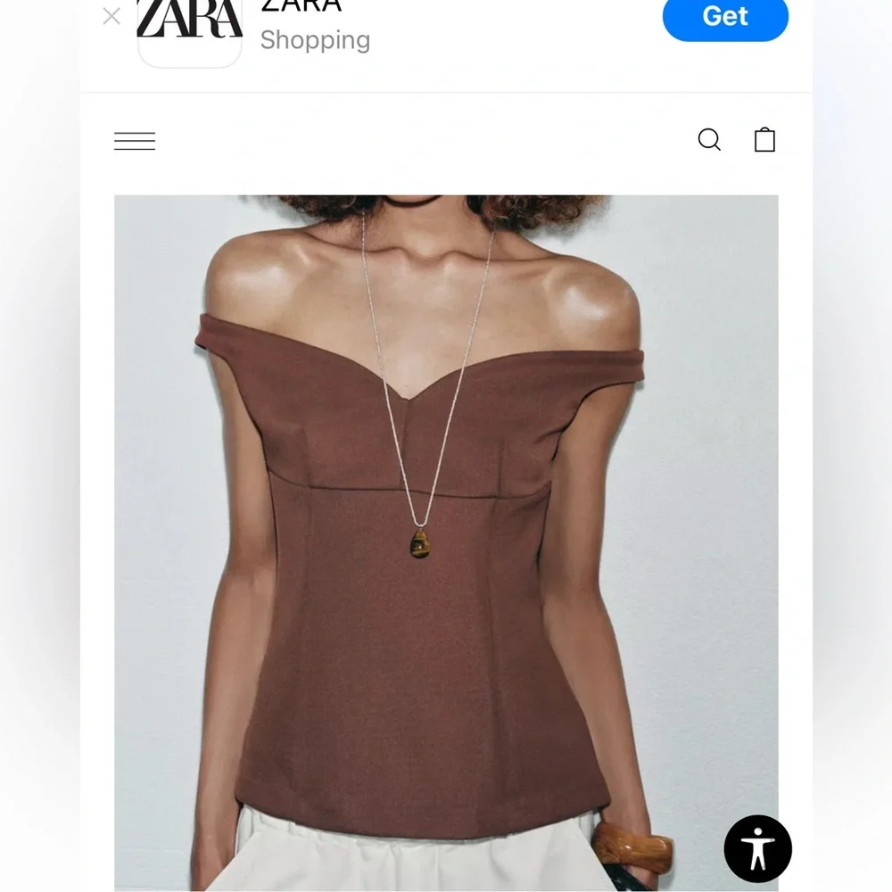 Zara Brown Top - Picture 5 of 5